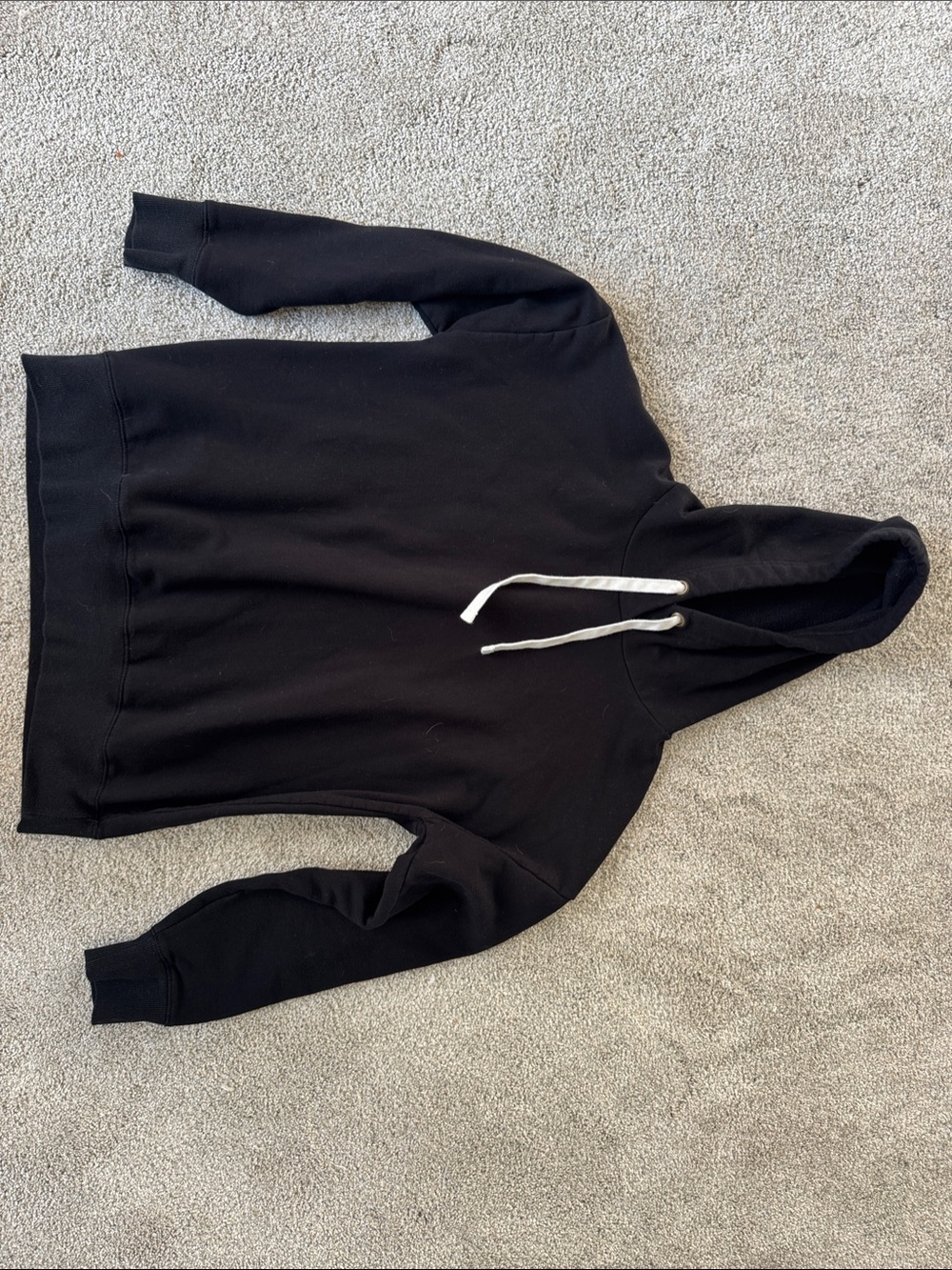 Buffalo David Bitton Black Women's Cropped Boyfriend Pullover Hoodie